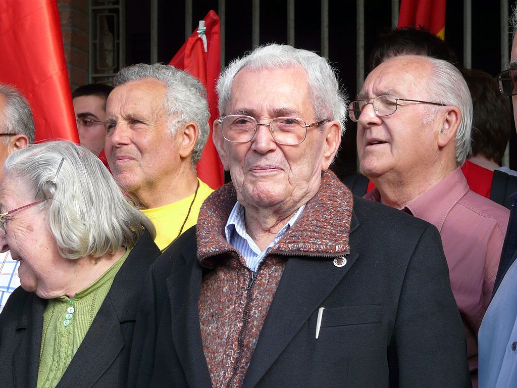 Marcelino Camacho en el acto en el que se descubrió una placa en la cárcel de Carabanchel en recuerdo a los presos políticos. Autor:	Brocco